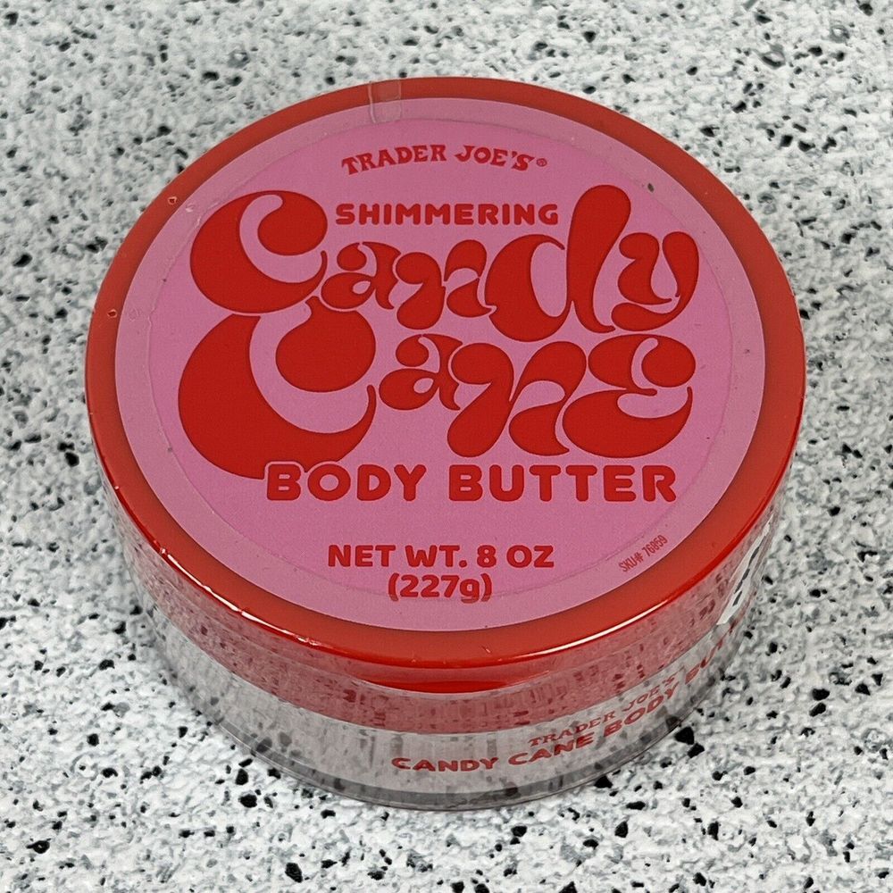 Trader Joe's Shimmering Candy Cane Body Butter 8 oz. NEW Sealed